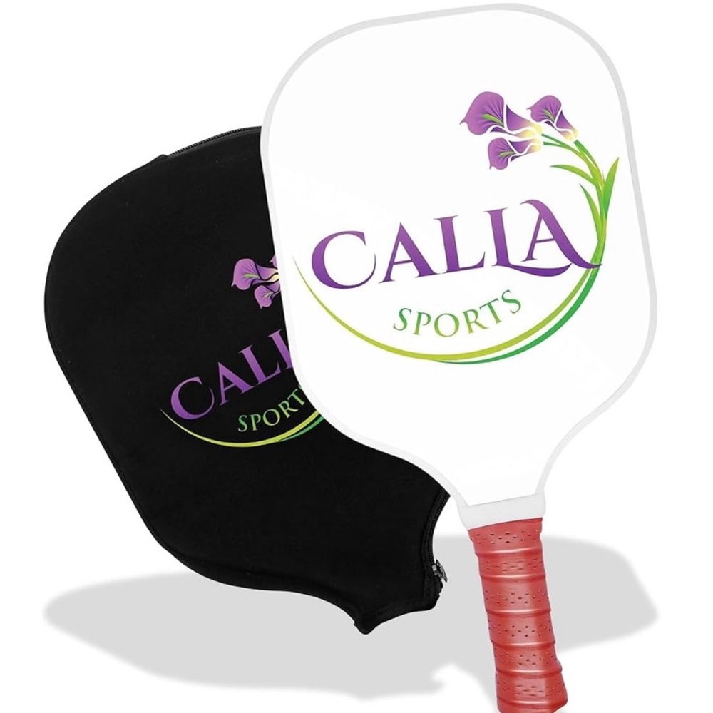 CallaSports White Carbon Fiber Pickleball Paddle with Neoprene Zipper Cover NEW